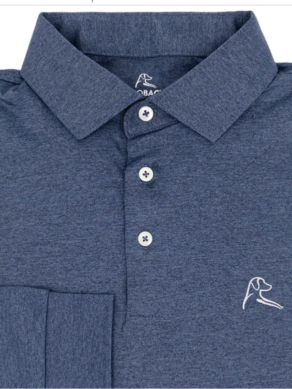 Rhoback Men’s Long Sleeve Performance Golf Polo Athleisure Wear Blue Size Large